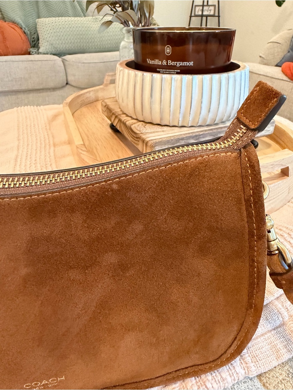 Coach Waverly bag - warm brown suede - loved for one month! - Picture 8 of 12